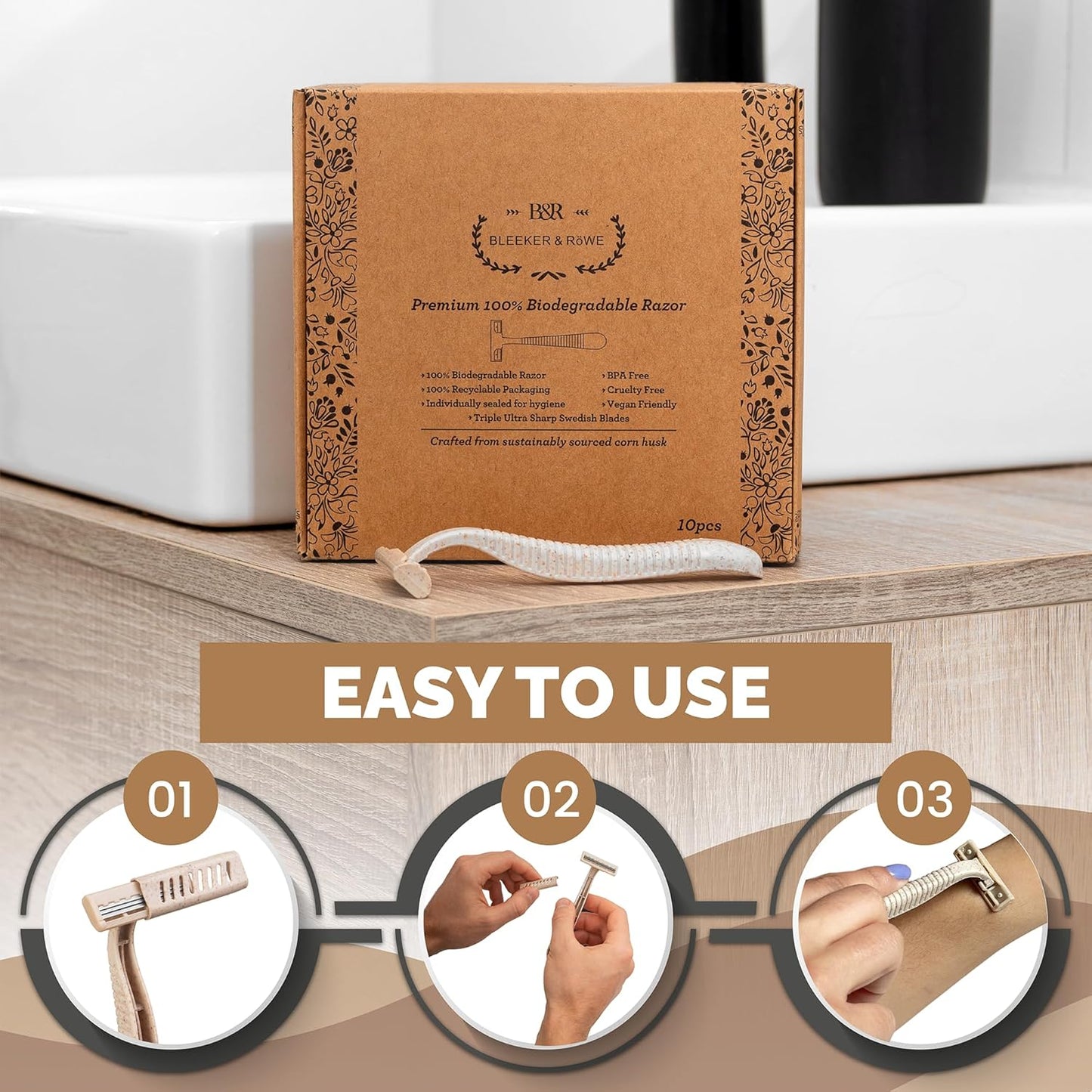 Eco Friendly Biodegradable Disposable Razors